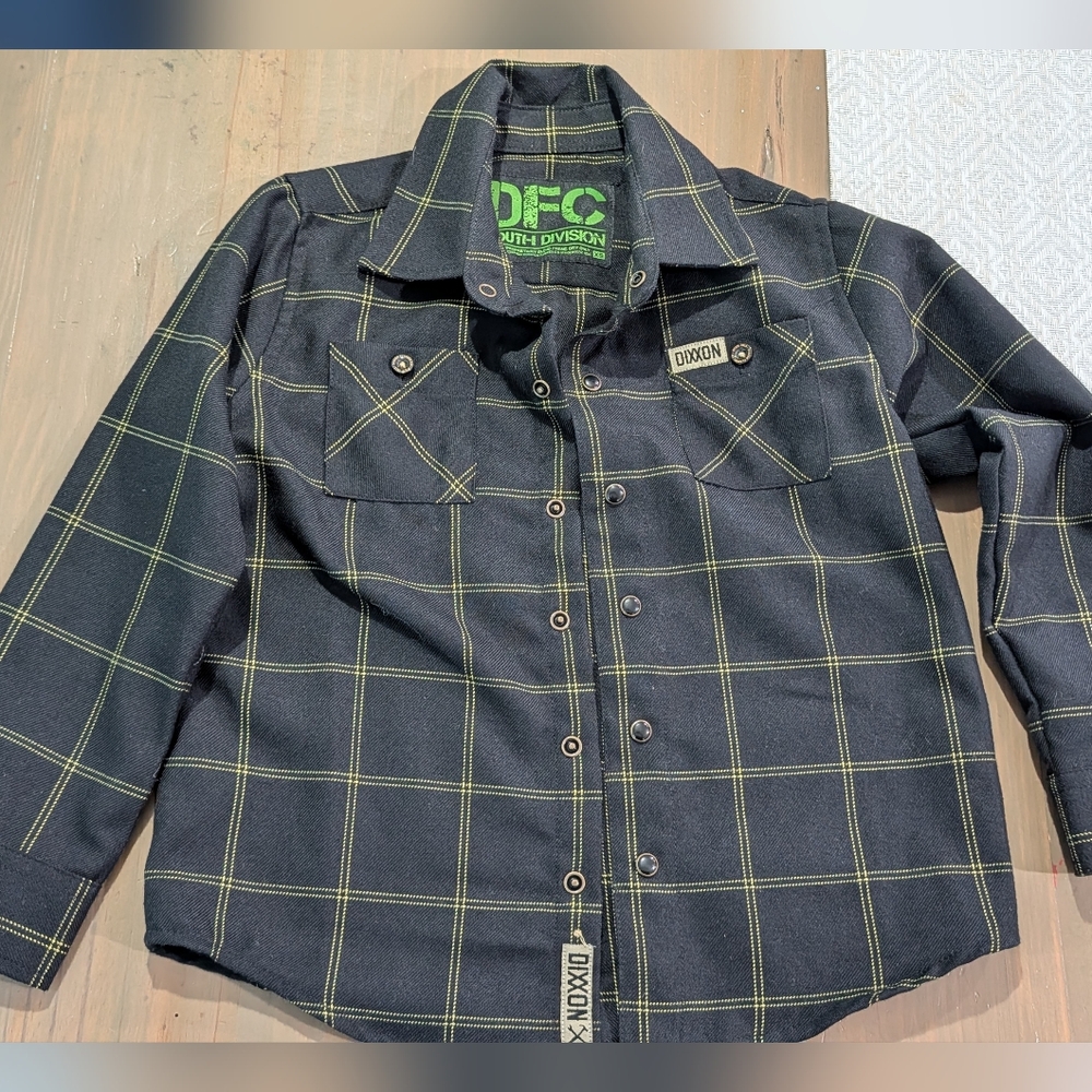 DIXXON Black and Yellow Plaid Shirt